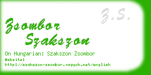 zsombor szakszon business card